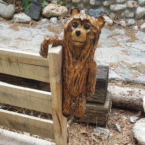 Chainsaw Carved Hanginthere Bear